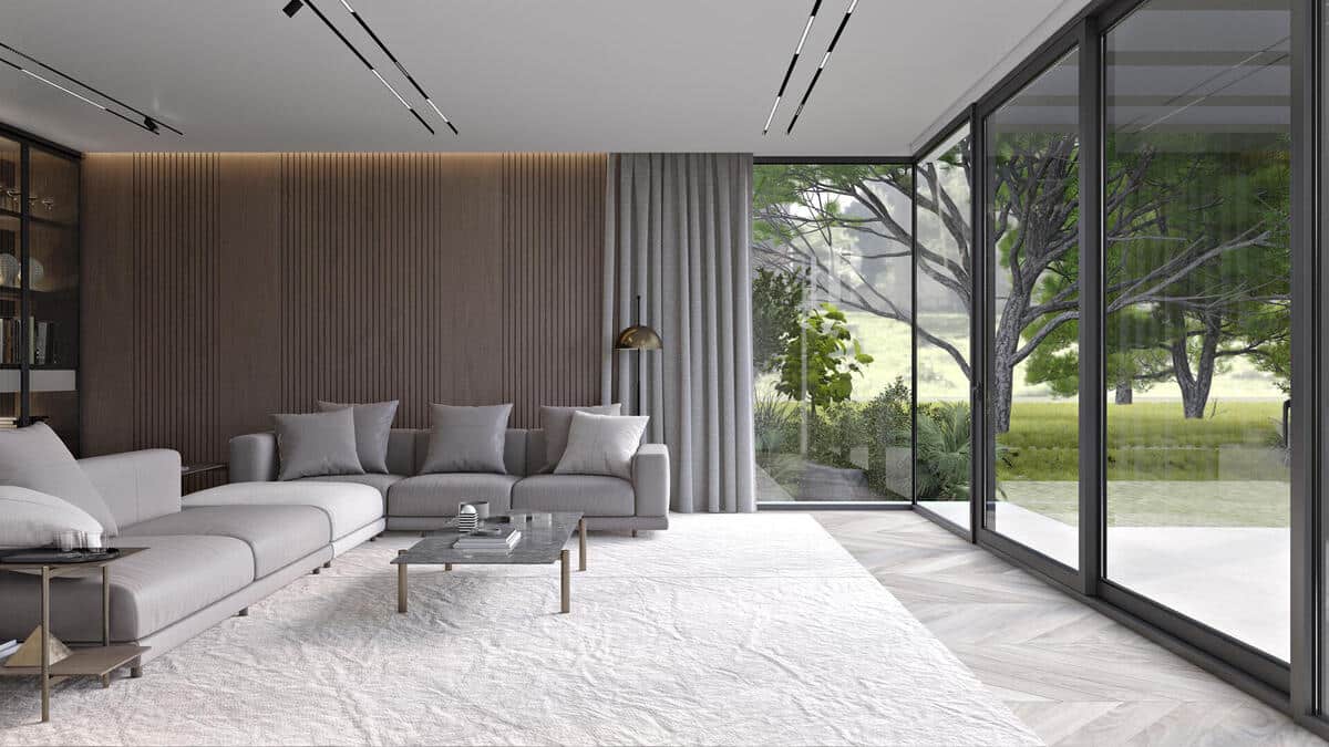 Large sliding glass doors