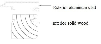 aluminum wood clad structure