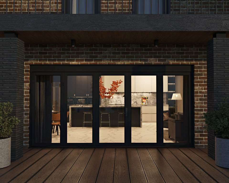 5-panel bi-folding doors - RAIL N’ STILE