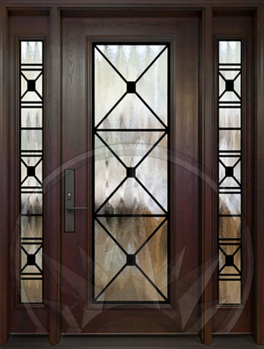 Manchester door with wrought iron inserts