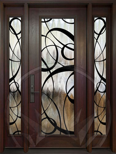 Paris door with wrought iron inserts