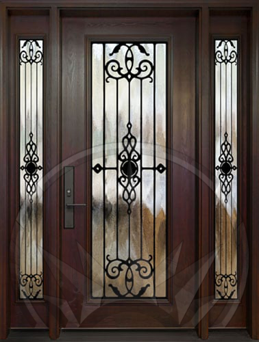 Florence door with wrought iron inserts